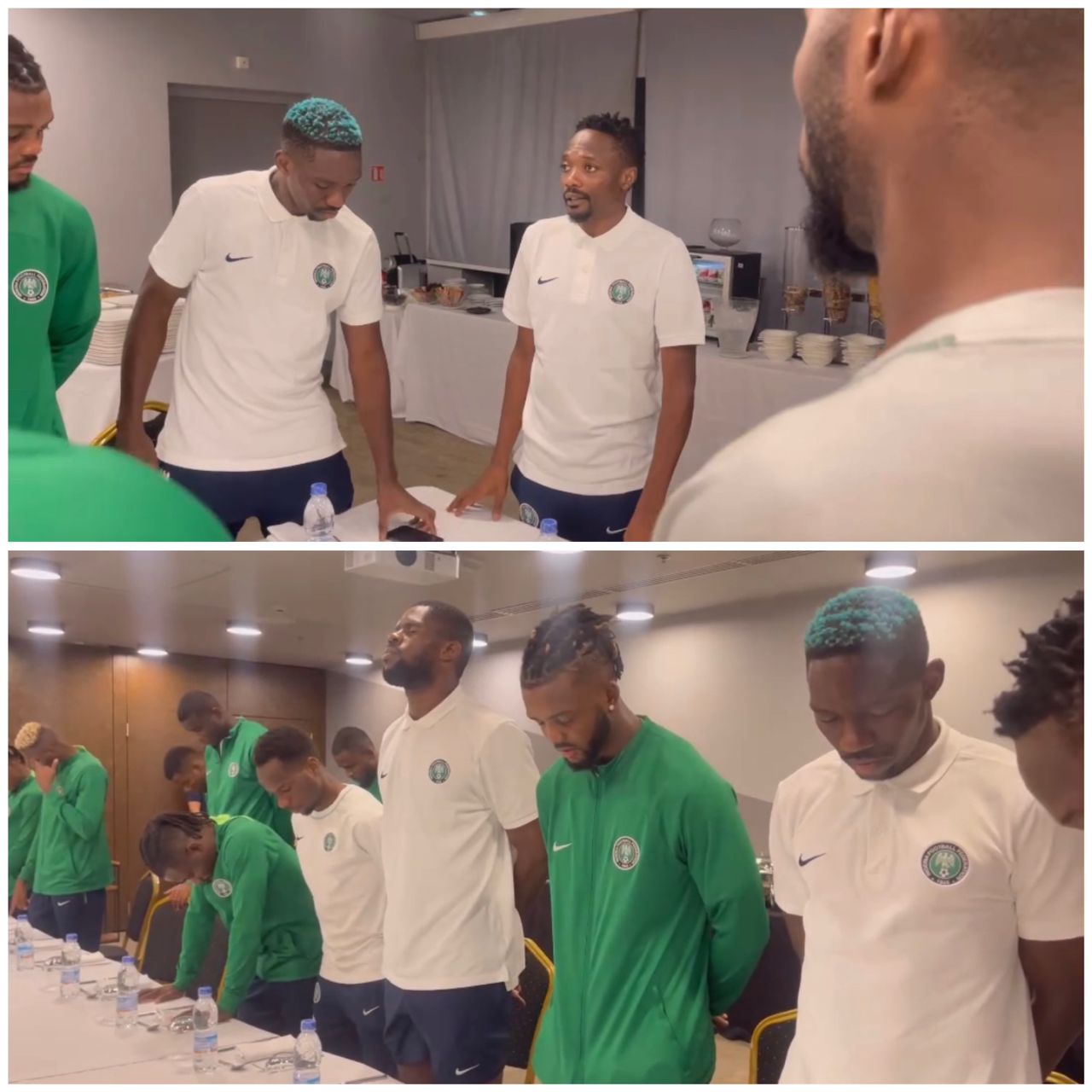 Super Eagles observe a minute silence for Fans Who Died During South Africa match