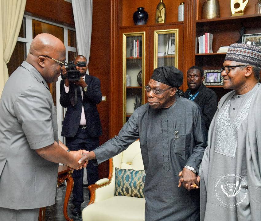 Obasanjo, Dangote meet DRC President Tshisekedi over planned investment 