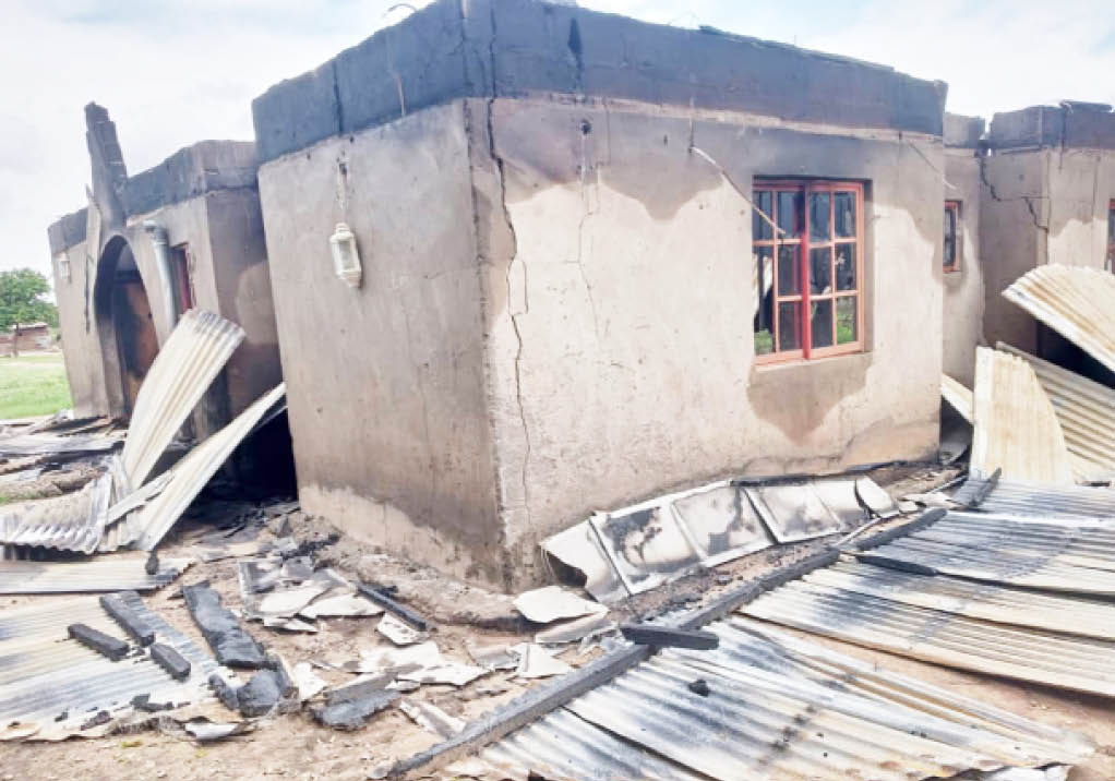 some of the buildings destroyed at the affected villages