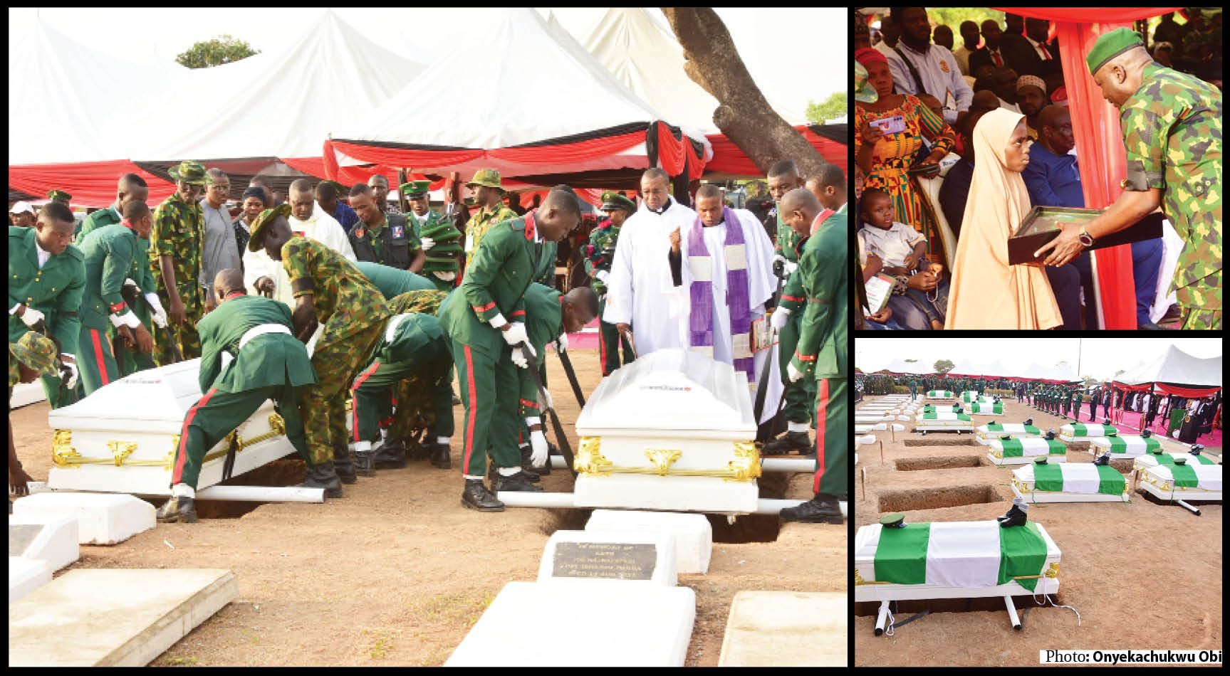 Tears as slain military personnel buried in Abuja