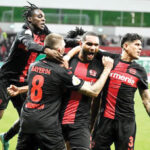 bayern leverkusen players celebrating a bundesliga win recently