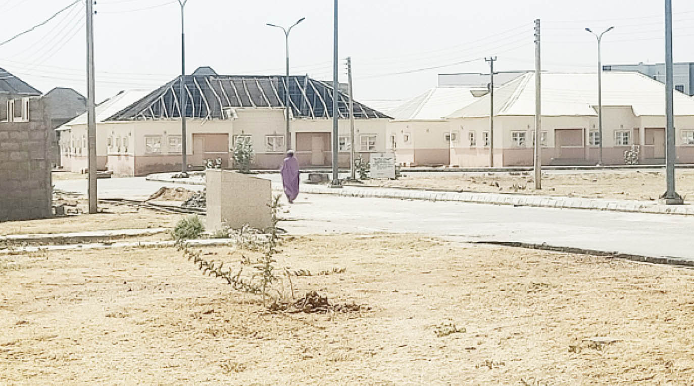 damaged roofs of one of the federal housing estates in kano