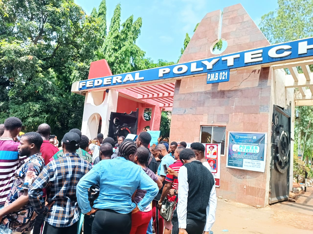 PHOTOS: Anambra poly students protest N5k fee, boycott exams