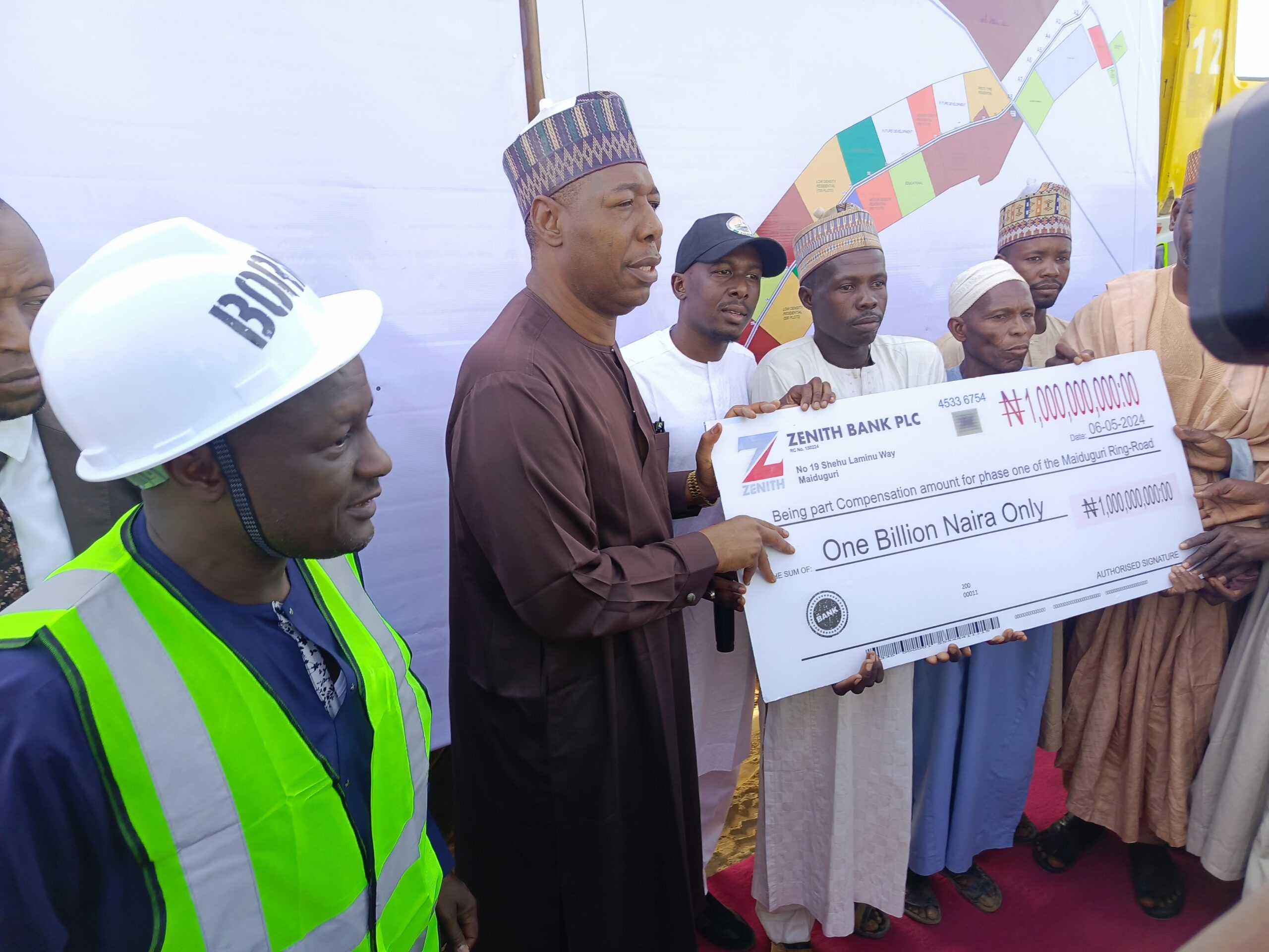 Zulum flags off 113km Maiduguri ring road, compensates affected farmers