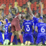 nigeria’s sole representative in the just concluded caf confederation cup, rivers united celebrating during a game