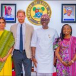 sanwo olu receives prince harry, meghan in lagos