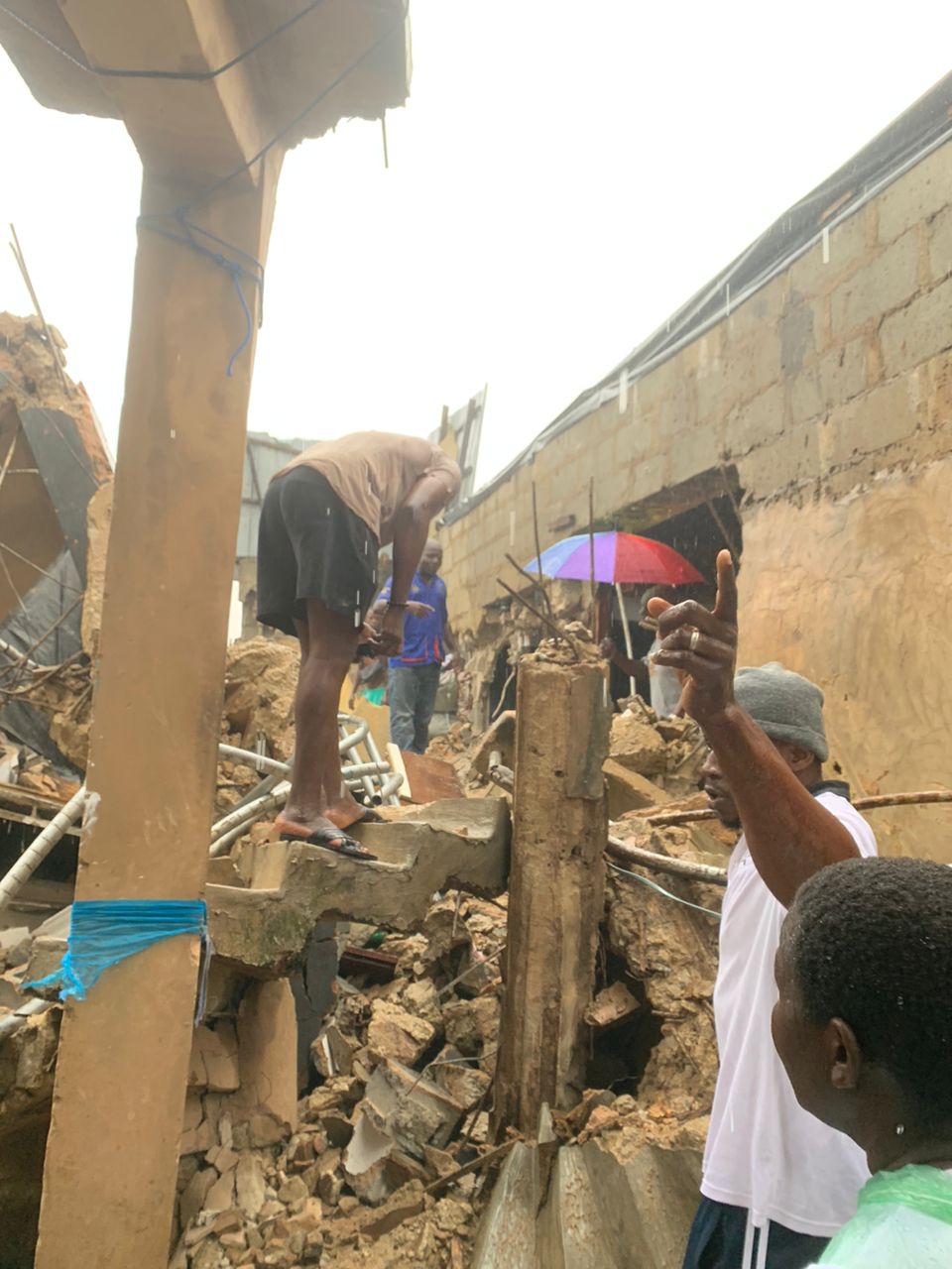 Newly constructed 2-Storey Building collapses in Lagos