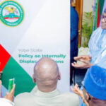 yobe state governor, mai mala buni (first right), unveiling the state policy document on internally displaced persons at the yar’adua centre, abuja