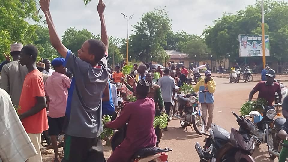 Children join in Maiduguri as protesters mount roadblocks