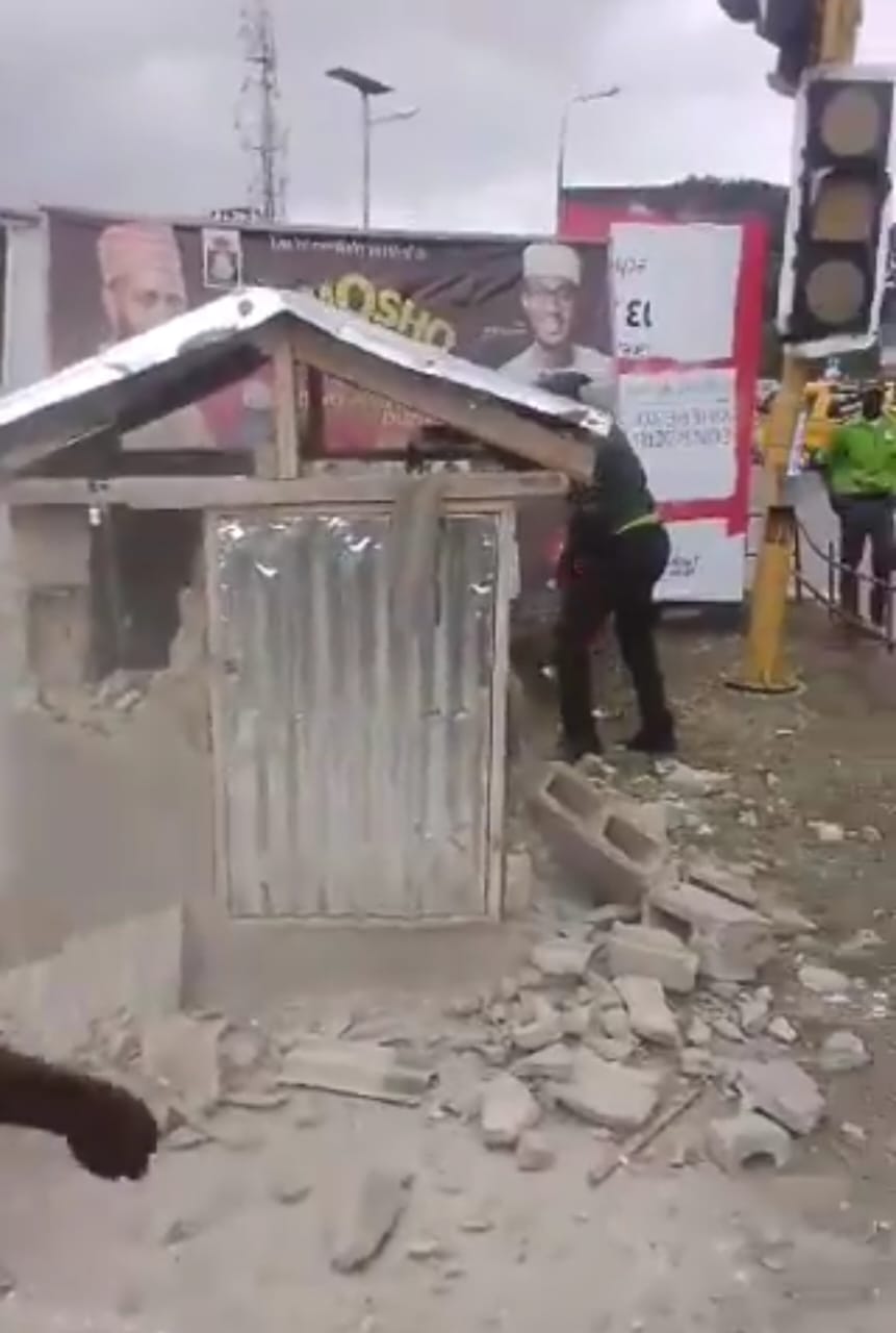 Task force demolishes shrine constructed near road in Lagos