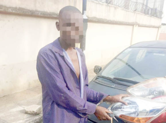 Spare parts seller arrested while dismantling stolen car