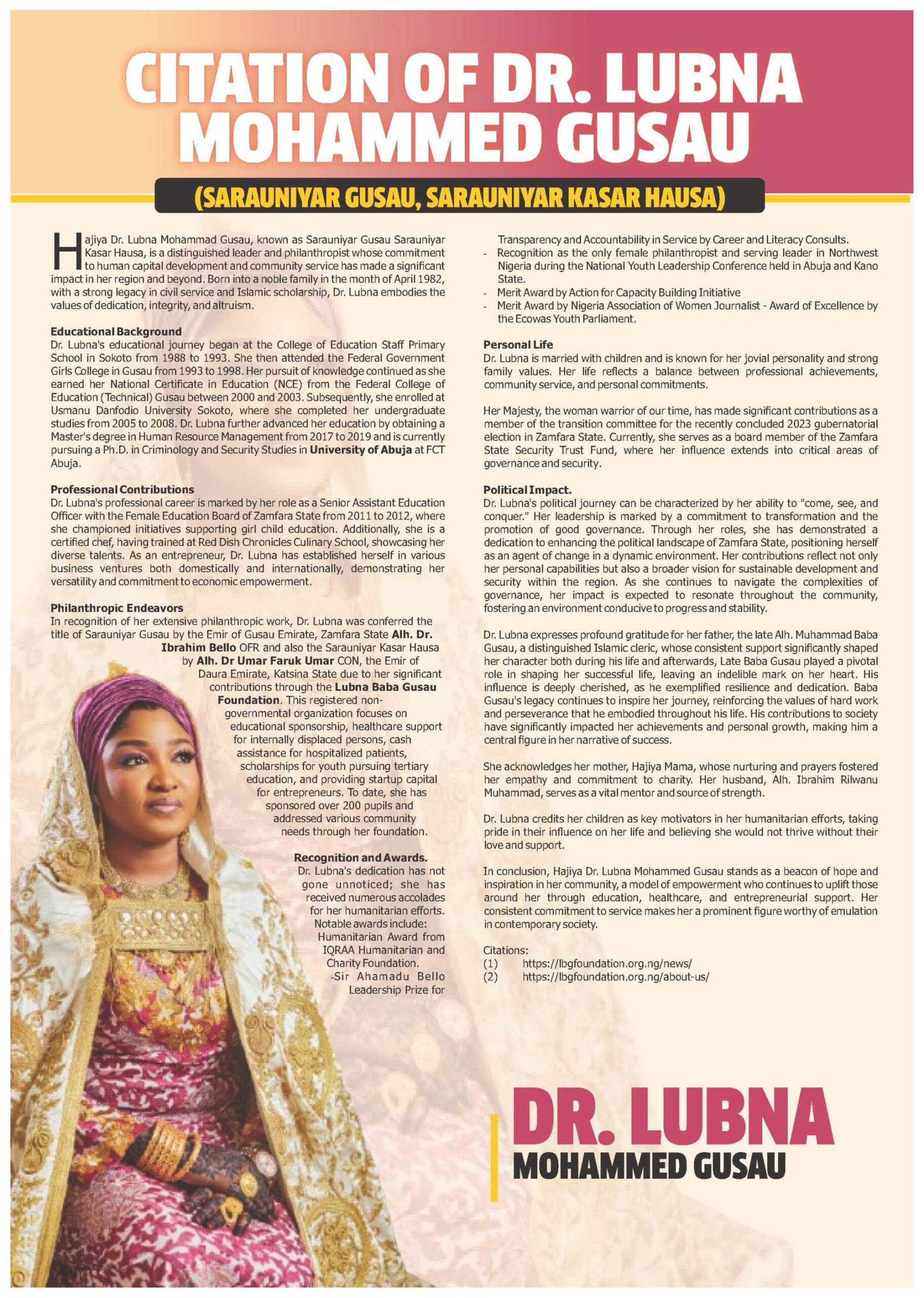 citation of dr. lubna mohammed gusau fpc