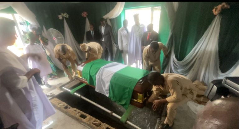 PHOTOS: Family buries late Nigerian flag designer after FG’s failed promises