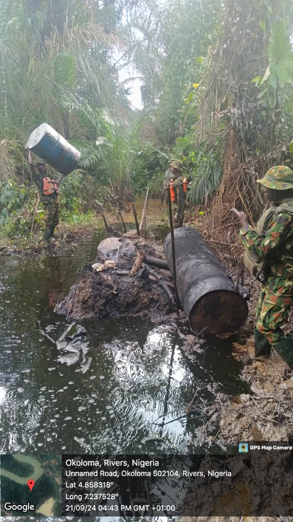 Troops destroyed 20 illegal bunkering sites in Niger Delta – Army