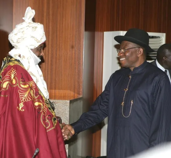 ‘My boss’, Sanusi hails Jonathan as they meet in Abuja