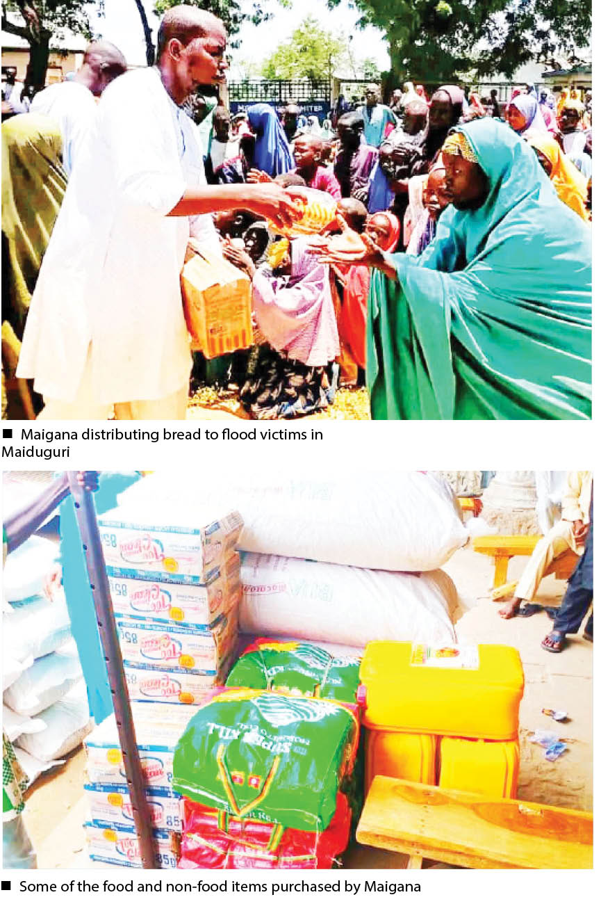 One man who brought succour to  Borno’s displaced flood victims