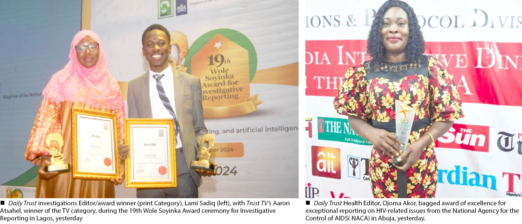 daily trust, trust tv journalists win wole soyinka investigative reporting awards