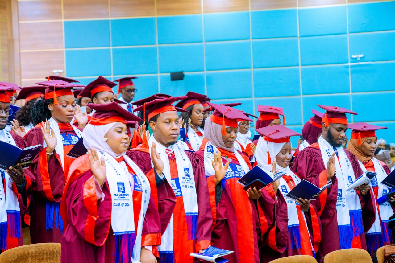 A cross section of Nile University Medical Graduands (Class of 2024) taking their physician’s Oath.