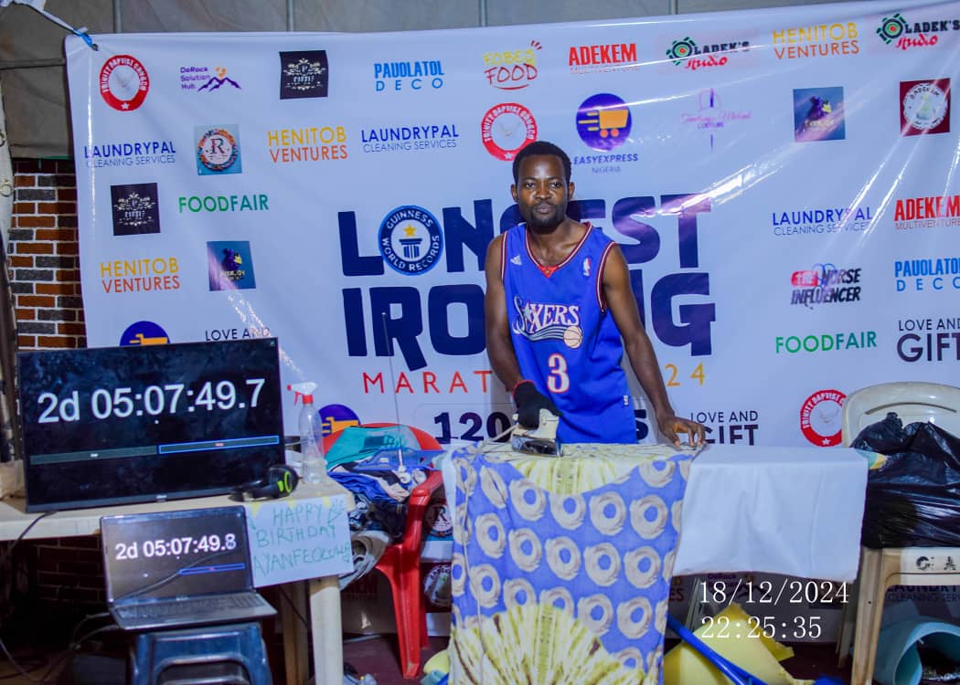 Man targets Guinness Record with 120-hour ironing marathon