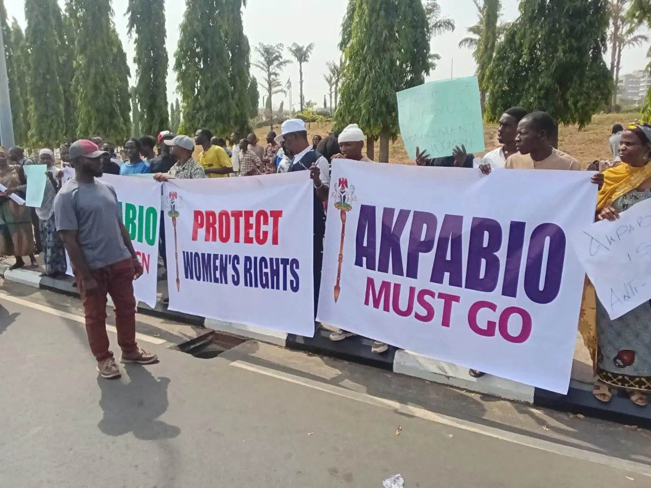 Natasha: ‘Akpabio must go’ protesters storm National Assembly