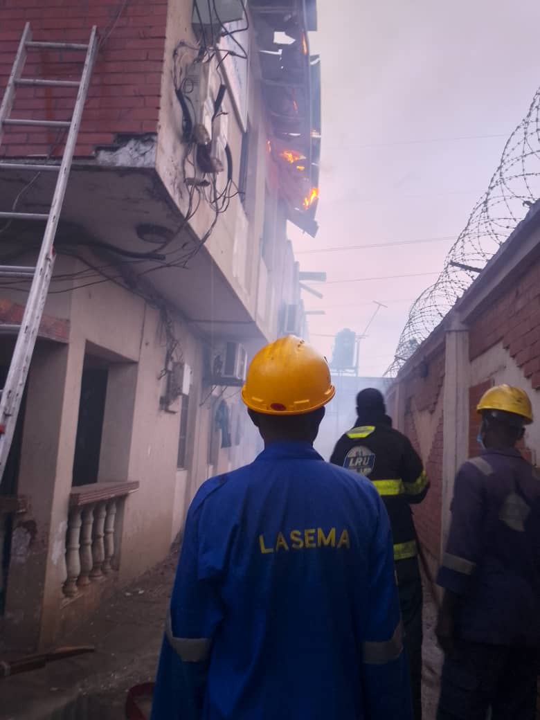 Fire guts medical centre in Lagos